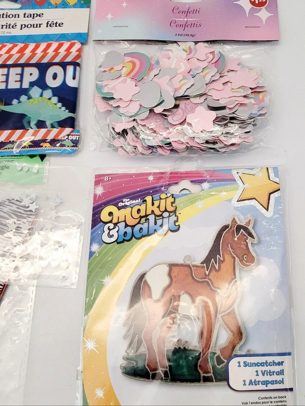 (Lot Of 9)Assorted Party Supplies/Arts & Crafts/Horse Makit Bakit Suncatcher Kit